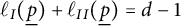 script l Subscript upper I Baseline left parenthesis ModifyingBelow p With ̲ right parenthesis plus script l Subscript upper I upper I Baseline left parenthesis ModifyingBelow p With ̲ right parenthesis equals d minus 1