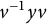 v Superscript negative 1 Baseline y v