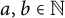 a comma b element of double struck upper N