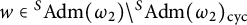 w element of Superscript upper S Baseline upper A d m left parenthesis omega 2 right parenthesis divided by Superscript upper S Baseline upper A d m left parenthesis omega 2 right parenthesis Subscript backslash operatorname c y c