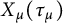 upper X Subscript mu Baseline left parenthesis tau Subscript mu Baseline right parenthesis