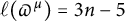 script l left parenthesis pi Superscript mu Baseline right parenthesis equals 3 n minus 5