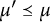 mu prime precedes above single line equals mu