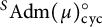 Superscript upper S Baseline upper A d m left parenthesis mu right parenthesis Subscript backslash operatorname c y c Superscript ring