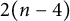 2 left parenthesis n minus 4 right parenthesis