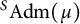 Superscript upper S Baseline upper A d m left parenthesis mu right parenthesis