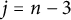 j equals n minus 3
