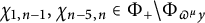 chi Subscript 1 comma n minus 1 Baseline comma chi Subscript n minus 5 comma n Baseline element of upper Phi Subscript plus Baseline divided by upper Phi Subscript pi Sub Superscript mu Subscript y Baseline