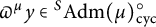 pi Superscript mu Baseline y element of Superscript upper S Baseline upper A d m left parenthesis mu right parenthesis Subscript backslash operatorname c y c Superscript ring
