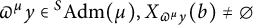 pi Superscript mu Baseline y element of Superscript upper S Baseline upper A d m left parenthesis mu right parenthesis comma upper X Subscript pi Sub Superscript mu Subscript y Baseline left parenthesis b right parenthesis not equals backslash emptyset