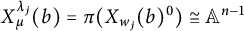 upper X Subscript mu Superscript lamda Super Subscript j Baseline left parenthesis b right parenthesis equals pi left parenthesis upper X Subscript w Sub Subscript j Subscript Baseline left parenthesis b right parenthesis Superscript 0 Baseline right parenthesis approximately equals upper A Superscript n minus 1