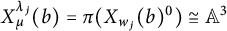 upper X Subscript mu Superscript lamda Super Subscript j Baseline left parenthesis b right parenthesis equals pi left parenthesis upper X Subscript w Sub Subscript j Subscript Baseline left parenthesis b right parenthesis Superscript 0 Baseline right parenthesis approximately equals upper A cubed