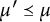 mu prime precedes above single line equals mu