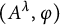 left parenthesis upper A Superscript lamda Baseline comma phi right parenthesis