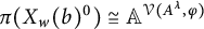pi left parenthesis upper X Subscript w Baseline left parenthesis b right parenthesis Superscript 0 Baseline right parenthesis approximately equals upper A Superscript script upper V left parenthesis upper A Super Superscript lamda Superscript comma phi right parenthesis