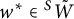 w Superscript asterisk element of Superscript upper S Baseline upper W overtilde