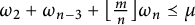 omega 2 plus omega Subscript n minus 3 Baseline plus left floor StartFraction m Over n EndFraction right floor omega Subscript n Baseline precedes above single line equals mu
