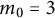 m 0 equals 3