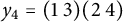y 4 equals left parenthesis 1 3 right parenthesis left parenthesis 2 4 right parenthesis