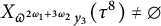 upper X Subscript pi Sub Superscript 2 omega 1 plus 3 omega 2 Subscript y 3 Baseline left parenthesis tau Superscript 8 Baseline right parenthesis not equals backslash emptyset