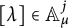 lamda element of upper A Subscript mu Superscript j