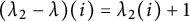 left parenthesis lamda 2 minus lamda right parenthesis left parenthesis i right parenthesis equals lamda 2 left parenthesis i right parenthesis plus 1