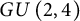 upper G upper U left parenthesis 2 comma 4 right parenthesis
