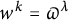 w Superscript k Baseline equals pi Superscript lamda