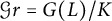 script upper G r equals upper G left parenthesis upper L right parenthesis divided by upper K