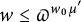 w less than or equals pi Superscript w 0 mu prime