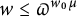 w less than or equals pi Superscript w 0 mu