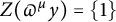 upper Z left parenthesis pi Superscript mu Baseline y right parenthesis equals StartSet 1 EndSet