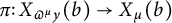 pi colon upper X Subscript pi Sub Superscript mu Subscript y Baseline left parenthesis b right parenthesis right arrow upper X Subscript mu Baseline left parenthesis b right parenthesis