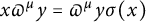x pi Superscript mu Baseline y equals pi Superscript mu Baseline y sigma left parenthesis x right parenthesis