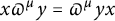 x pi Superscript mu Baseline y equals pi Superscript mu Baseline y x