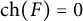 backslash operatorname c h left parenthesis upper F right parenthesis equals 0