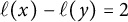 script l left parenthesis x right parenthesis minus script l left parenthesis y right parenthesis equals 2