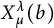 upper X Subscript mu Superscript lamda Baseline left parenthesis b right parenthesis