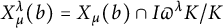 upper X Subscript mu Superscript lamda Baseline left parenthesis b right parenthesis equals upper X Subscript mu Baseline left parenthesis b right parenthesis intersection upper I pi Superscript lamda Baseline upper K divided by upper K