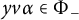 y v alpha element of upper Phi Subscript minus