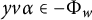 y v alpha element of minus upper Phi Subscript w