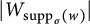 StartAbsoluteValue upper W Subscript backslash operatorname s u p p Sub Subscript sigma Subscript left parenthesis w right parenthesis Baseline EndAbsoluteValue