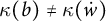 kappa left parenthesis b right parenthesis not equals kappa left parenthesis ̇ w right parenthesis