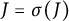 upper J equals sigma left parenthesis upper J right parenthesis