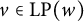 v element of backslash operatorname upper L upper P left parenthesis w right parenthesis