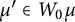 mu prime element of upper W 0 mu