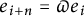 e Subscript i plus n Baseline equals pi e Subscript i