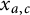 x Subscript a comma c