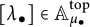 lamda Subscript bullet Baseline element of upper A Subscript mu Sub Subscript bullet Superscript t o p