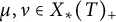 mu comma nu element of upper X Subscript asterisk Baseline left parenthesis upper T right parenthesis Subscript plus Baseline